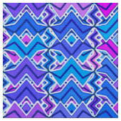 Tribal Batik Print, Blau, Violet und Weiß Stoff (Nahaufnahme)