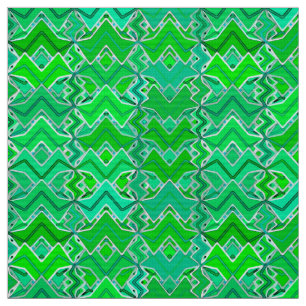 Tribal Batik Print, Jade Green und Lime Green Stoff