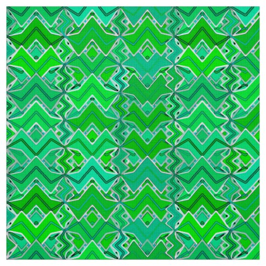 Tribal Batik Print, Jade Green und Lime Green Stoff (Muster)