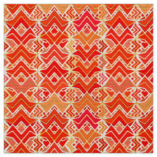Tribal Batik Print, Mandarin und Light Orange Stoff