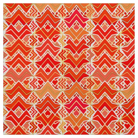 Tribal Batik Print, Mandarin und Light Orange Stoff (Muster)