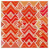 Tribal Batik Print, Mandarin und Light Orange Stoff (Nahaufnahme)
