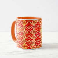 Tribal Batik Print, Mandarin und Light Orange