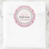 Tribal-Batik-rosa Muster, hergestellt durch Aufkle Runder Aufkleber (Tasche)