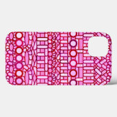 Tribal-Batik - Rosa- und Bordeauxtöne Case-Mate iPhone Hülle (Rückseite (Horizontal))