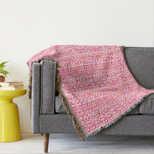 Tribal Batik - Rosa- und Korallenfarben Decke