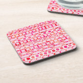 Tribal Batik - Rosa- und Korallenfarben Untersetzer (Linke Seite)
