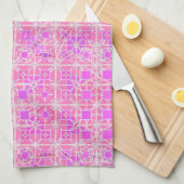 Tribal Batik - Rosa- und Orchideenfarben Geschirrtuch (Viertel Falte)