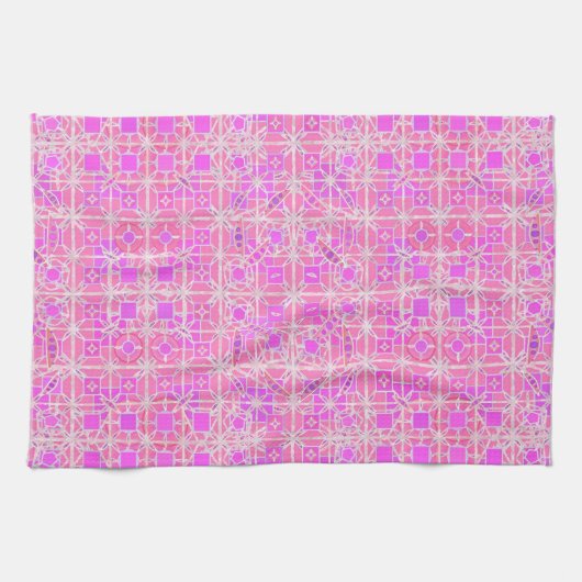 Tribal Batik - Rosa- und Orchideenfarben Geschirrtuch (Horizontal)