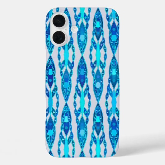 Tribal Batik - Sapphire Blue und Silver Gray Case-Mate iPhone Hülle (Rückseite)