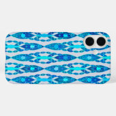 Tribal Batik - Sapphire Blue und Silver Gray Case-Mate iPhone Hülle (Rückseite (Horizontal))