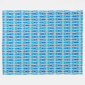 Tribal Batik - Sapphire Blue und Silver Gray Fleecedecke (Vorderseite (Horizontal))