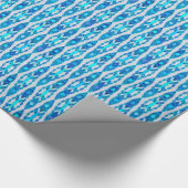 Tribal Batik - Sapphire Blue und Silver Gray Geschenkpapier (Ecke)