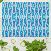 Tribal Batik - Sapphire Blue und Silver Gray Geschirrtuch (Gefaltet)