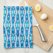 Tribal Batik - Sapphire Blue und Silver Gray Geschirrtuch (Viertel Falte)