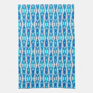 Tribal Batik - Sapphire Blue und Silver Gray Geschirrtuch