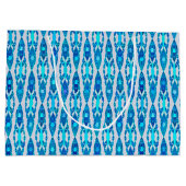 Tribal Batik - Sapphire Blue und Silver Gray Große Geschenktüte (Rückseite)