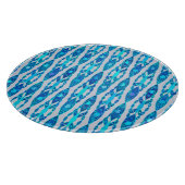 Tribal Batik - Sapphire Blue und Silver Gray Schneidebrett (Ecke)