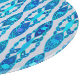 Tribal Batik - Sapphire Blue und Silver Gray Schneidebrett (Ecke)