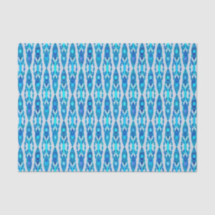 Tribal Batik - Sapphire Blue und Silver Gray Seidenpapier