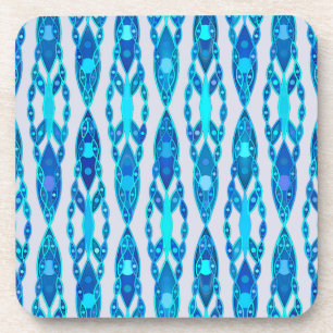 Tribal Batik - Sapphire Blue und Silver Gray Untersetzer