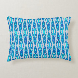 Tribal Batik - Sapphire Blue und Silver Gray Zierkissen