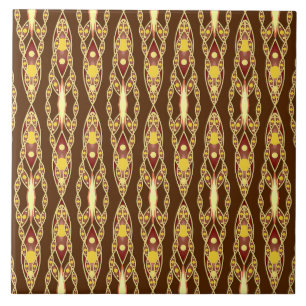 Tribal Batik - Schokolade braun und Beige Fliese