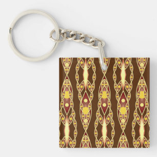 Tribal Batik - Schokolade braun und Beige Schlüsselanhänger