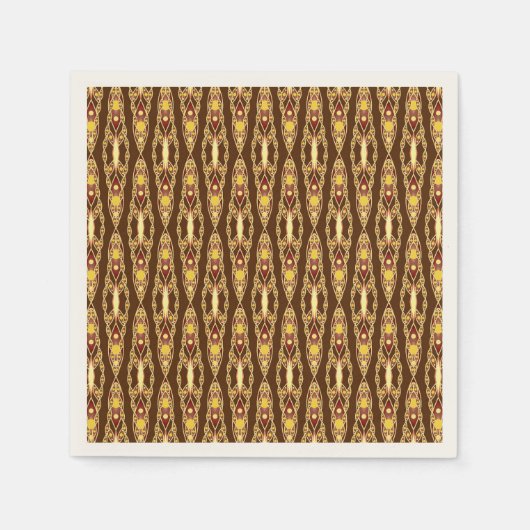 Tribal Batik - Schokolade braun und Beige Serviette (Vorderseite)