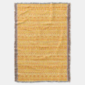 Tribal Batik - Senfgold und orange Decke (Vorderseite Vertikal)