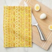 Tribal Batik - Senfgold und orange Geschirrtuch (Viertel Falte)