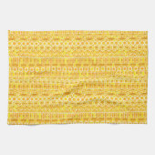 Tribal Batik - Senfgold und orange Geschirrtuch (Horizontal)