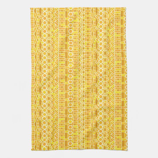 Tribal Batik - Senfgold und orange Geschirrtuch (Vertikal)