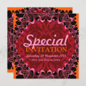 Tribal Batik Spitzen Party Einladung (Vorne/Hinten)