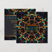 Tribal Batik Star Geburtstagsparty Einladung (Vorne/Hinten)