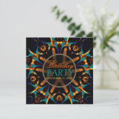 Tribal Batik Star Geburtstagsparty Einladung (Stehend Vorderseite)