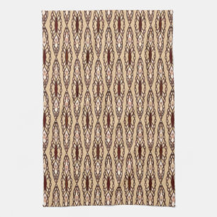 Tribal Batik - Tan, Dunkelbraun und Creme Geschirrtuch