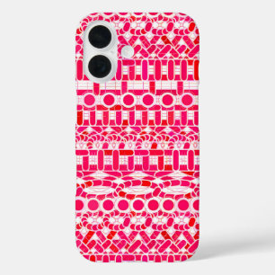 Tribal Batik - Tief rot, blau und weiß iPhone 16 Hülle