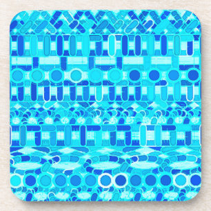 Tribal-Batik - Türkis, Aqua und Kobaltblau Untersetzer