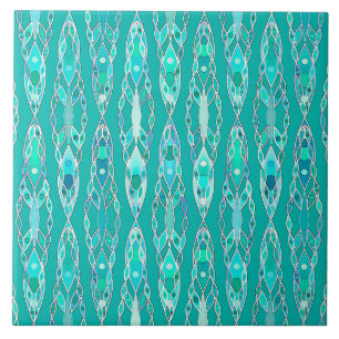 Tribal Batik - Türkis und Aquamarine Fliese