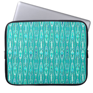Tribal Batik - Türkis und Aquamarine Laptopschutzhülle
