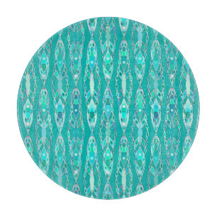 Tribal Batik - Türkis und Aquamarine Schneidebrett