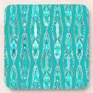 Tribal Batik - Türkis und Aquamarine Untersetzer