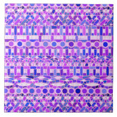 Tribal Batik - Violett-lila Farbtöne Fliese (Vorderseite)