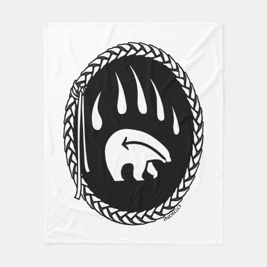 Tribal Bear Art Blanket Bärenleder Fleecedecke (Vorderseite)