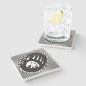 Tribal Bear Art Drinks Coasters Native Bear Unters Steinuntersetzer (Seitenansicht)