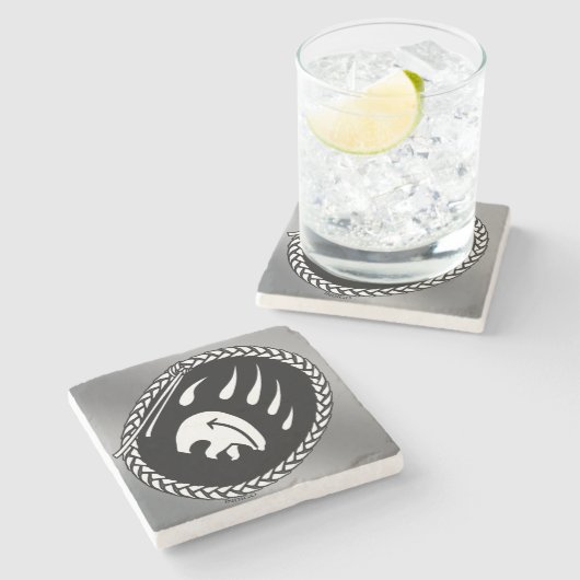 Tribal Bear Art Drinks Coasters Native Bear Unters Steinuntersetzer (Seitenansicht)