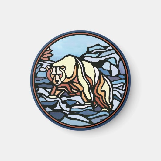 Tribal Bear Art Kühlschrankmagnet Wildlife Art Mag (Vorne)