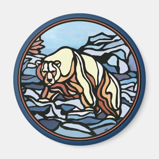 Tribal Bear Art Kühlschrankmagnet Wildlife Art Mag (Vorne)