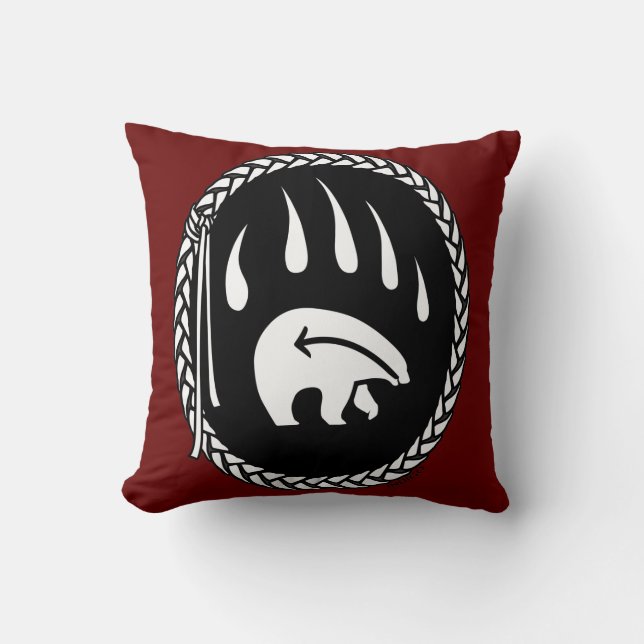 Tribal Bear Art Pillow First Nations Bears Kissen (Vorderseite)